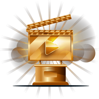 Trofi clapperboard emas